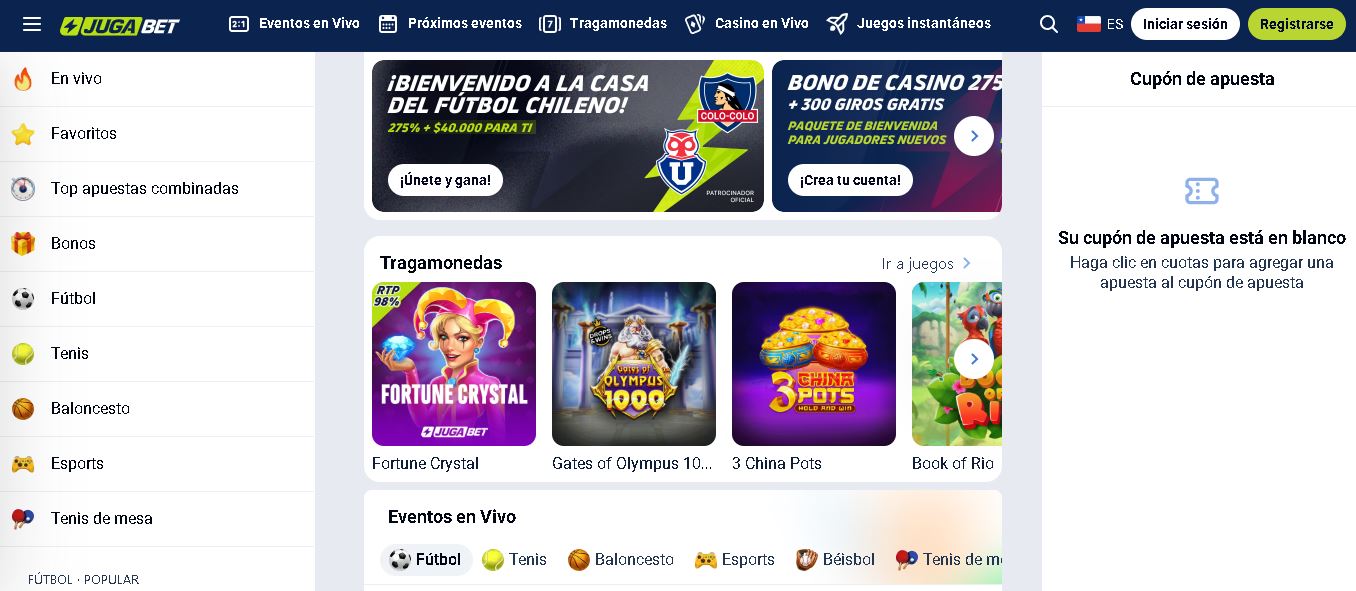 Sitio web de Jugabet en Chile con bonos y cuotas destacadas2