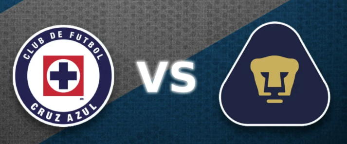 Partido Cruz Azul contra Pumas UNAM Liga MX