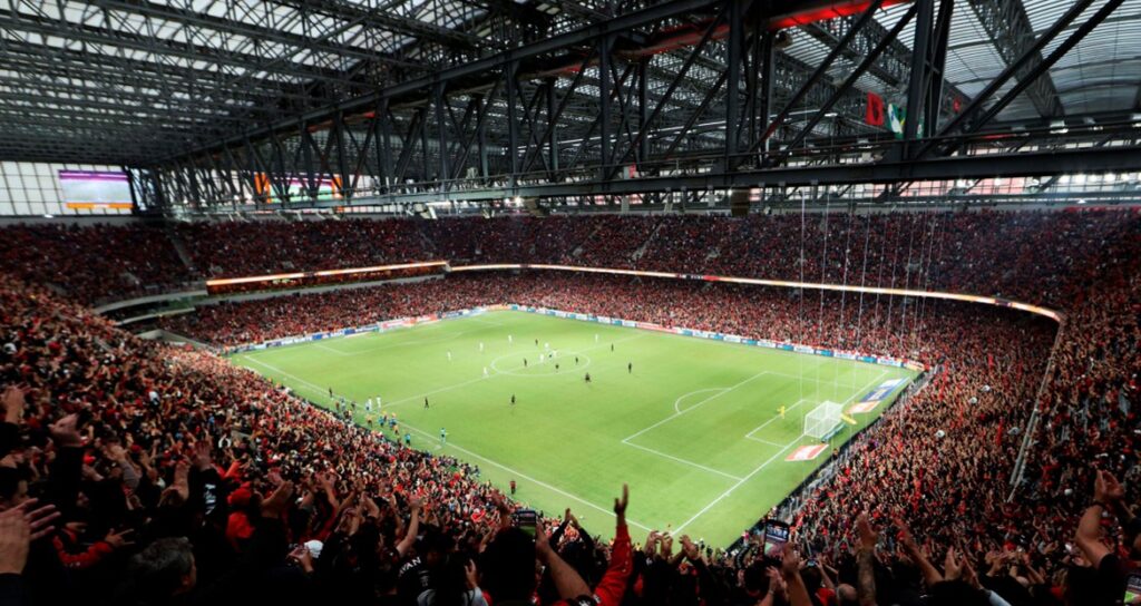 Estadio. Athletico Paranaense contra Santos
