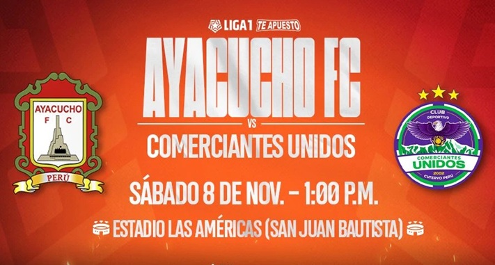 Ayacucho contra Comerciantes Unidos Liga 1 Perú
