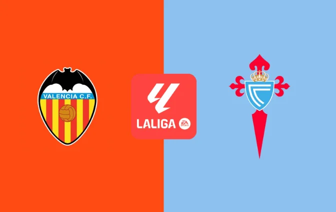Escudos Valencia contra Celta de Vigo, La Liga, 5 de abril de 2026, 16:15h