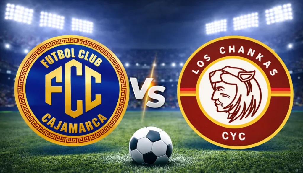 escudos FC Cajamarca contra Los Chankas - Liga 1 Perú - 6 de abril de 2026, 15:30h
