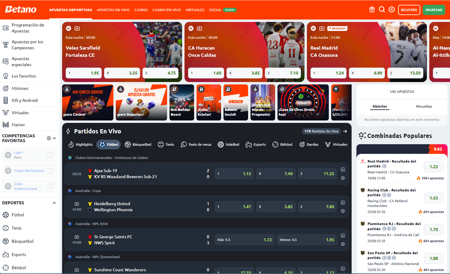 Portada Betano Perú